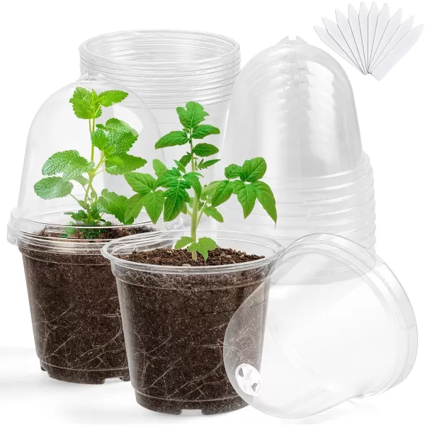 homenote Nursery Pots for Plants,3.5 Inch Plant Pot for Planting Plastic Seedling Pots with Drainage Holes Flower Indoor Seed Starter Pot Outdoor High with Bonus 10 Plant Labels Black 