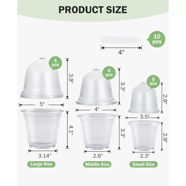 homenote Nursery Pots for Plants,3.5 Inch Plant Pot for Planting Plastic Seedling Pots with Drainage Holes Flower Indoor Seed Starter Pot Outdoor High with Bonus 10 Plant Labels Black 