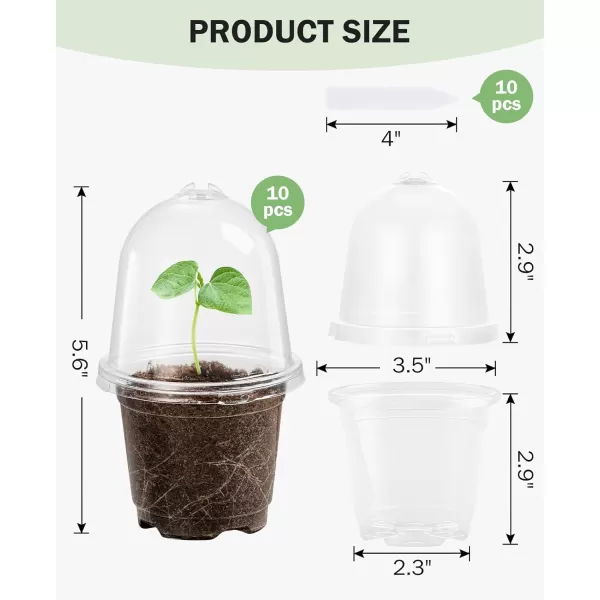 homenote Nursery Pots for Plants,3.5 Inch Plant Pot for Planting Plastic Seedling Pots with Drainage Holes Flower Indoor Seed Starter Pot Outdoor High with Bonus 10 Plant Labels Black 