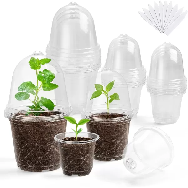 homenote Nursery Pots for Plants,3.5 Inch Plant Pot for Planting Plastic Seedling Pots with Drainage Holes Flower Indoor Seed Starter Pot Outdoor High with Bonus 10 Plant Labels Black 