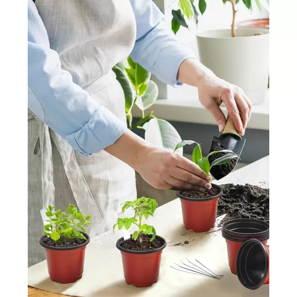 homenote Nursery Pots for Plants,3.5 Inch Plant Pot for Planting Plastic Seedling Pots with Drainage Holes Flower Indoor Seed Starter Pot Outdoor High with Bonus 10 Plant Labels Black 