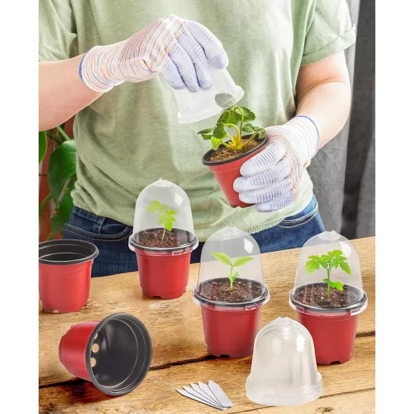 homenote Nursery Pots for Plants,3.5 Inch Plant Pot for Planting Plastic Seedling Pots with Drainage Holes Flower Indoor Seed Starter Pot Outdoor High with Bonus 10 Plant Labels Black 