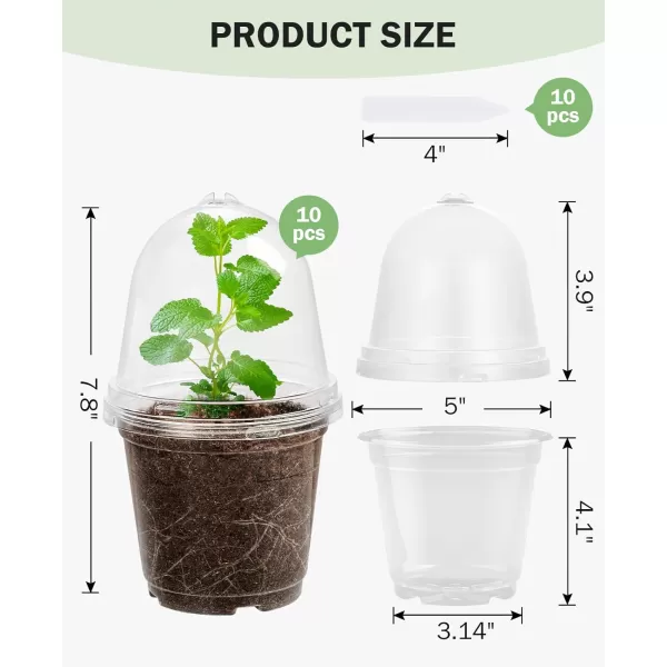 homenote Nursery Pots for Plants,3.5 Inch Plant Pot for Planting Plastic Seedling Pots with Drainage Holes Flower Indoor Seed Starter Pot Outdoor High with Bonus 10 Plant Labels Black 