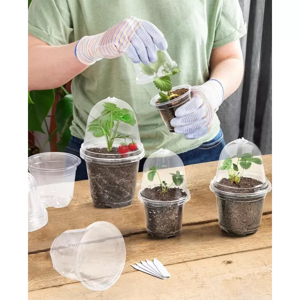 homenote Nursery Pots for Plants,3.5 Inch Plant Pot for Planting Plastic Seedling Pots with Drainage Holes Flower Indoor Seed Starter Pot Outdoor High with Bonus 10 Plant Labels Black 
