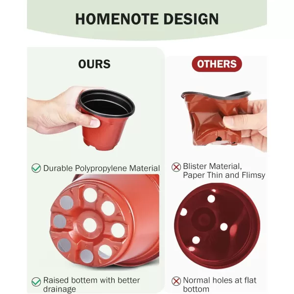 homenote Nursery Pots for Plants,3.5 Inch Plant Pot for Planting Plastic Seedling Pots with Drainage Holes Flower Indoor Seed Starter Pot Outdoor High with Bonus 10 Plant Labels Black 