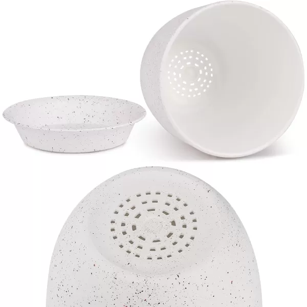 homenote Plastic Planter 7/6/5.5/4.8/4.5 Inch Flower Pot Indoor Modern Decorative Plastic Pots for Plants with Drainage Hole and Tray for All House Plants, Succulents, Flowers, and Cactus, Black