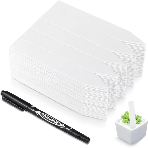 Homenote 200 Pcs 4" Plastic Plant Labels Waterproof Plant Tags for Seedling, Vegetable Gardening Tags with Permanet Marking Pen, Multicolor