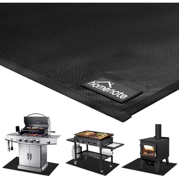 homenote Large Under Grill Mat, Durable 36 x 65 inches Deck and Patio Protective Mats, Fireproof Grill Pads for Outdoor, Perfect for Charcoal Grills, Gas Grills, Oil Fryers and Smokers