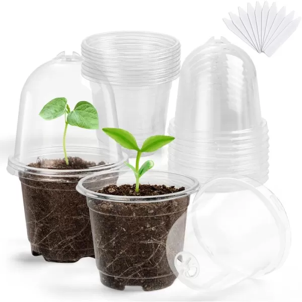 homenote Nursery Pots for Plants,3.5 Inch Plant Pot for Planting Plastic Seedling Pots with Drainage Holes Flower Indoor Seed Starter Pot Outdoor High with Bonus 10 Plant Labels Black 