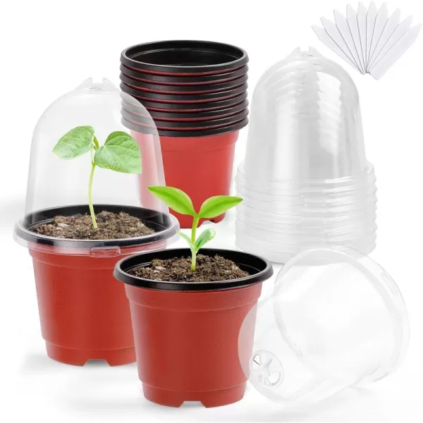 homenote Nursery Pots for Plants,3.5 Inch Plant Pot for Planting Plastic Seedling Pots with Drainage Holes Flower Indoor Seed Starter Pot Outdoor High with Bonus 10 Plant Labels Black 