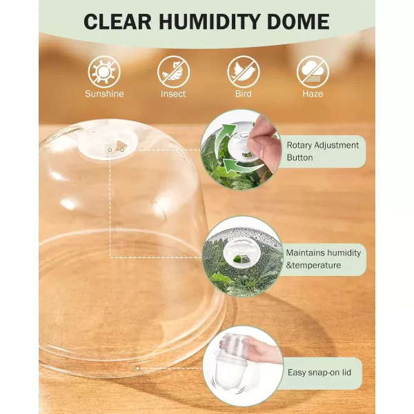 homenote Nursery Pots for Plants with Humidity Domes,3 Inch Plant Pot for Planting Plastic Seedling Pots with Drainage Holes Seed Starter Pots Indoor with Bonus 10 Plant Labels Red 
