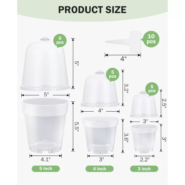homenote Nursery Pots for Plants with Humidity Domes,3 Inch Plant Pot for Planting Plastic Seedling Pots with Drainage Holes Seed Starter Pots Indoor with Bonus 10 Plant Labels Red 