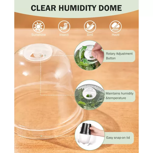homenote Nursery Pots for Plants with Humidity Domes,3 Inch Plant Pot for Planting Plastic Seedling Pots with Drainage Holes Seed Starter Pots Indoor with Bonus 10 Plant Labels Red 