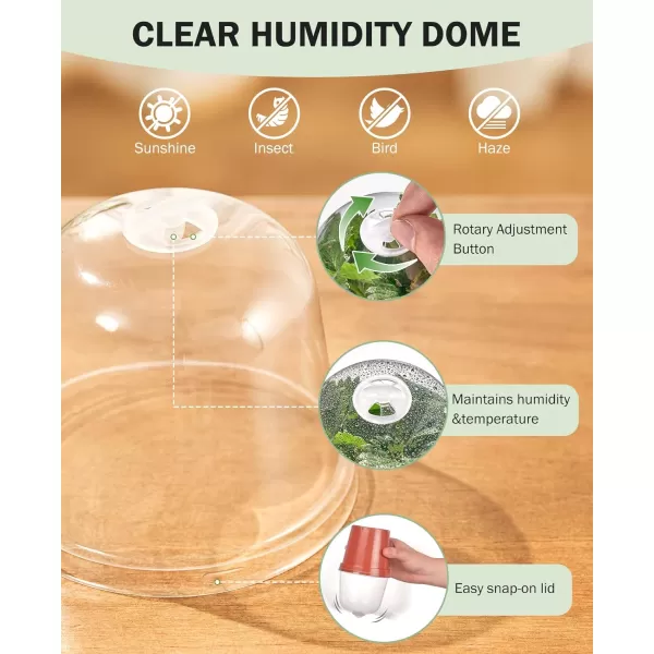 homenote Nursery Pots for Plants with Humidity Domes,3 Inch Plant Pot for Planting Plastic Seedling Pots with Drainage Holes Seed Starter Pots Indoor with Bonus 10 Plant Labels Red 