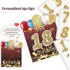 imageHOMENOTE 18Pcs Happy Birthday Yard Signs with Stakes 2 x 5m LED Lights and Personalized Signs 16 Large Size  Birthday Letters Signs for Yard Lawn Outdoor Birthday Decoration Party Supplies