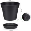 imageHomenote Pots for Plants 15 Pack 6 Inch Plastic Planters with Multiple Drainage Holes and TrayPlant Pots for All Home Garden Flowers Succulents BlackBlack15pcs