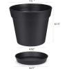 imageHomenote Pots for Plants 15 Pack 6 Inch Plastic Planters with Multiple Drainage Holes and TrayPlant Pots for All Home Garden Flowers Succulents BlackBlack8pcs