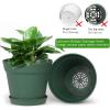 imageHomenote Pots for Plants 15 Pack 6 Inch Plastic Planters with Multiple Drainage Holes and TrayPlant Pots for All Home Garden Flowers Succulents BlackGreen15pcs