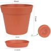 imageHomenote Pots for Plants 15 Pack 6 Inch Plastic Planters with Multiple Drainage Holes and TrayPlant Pots for All Home Garden Flowers Succulents BlackTerra Cotta15pcs