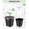 imagehomenote Clear Nursery Pots for Plants3 Inch Plant Pot for Planting Plastic Seedling Pots with Drainage Holes Seed Starter Pot Flower Pots High Transparency with 20 Plant Labels 60 PackBlackwith Lid