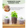 imagehomenote Clear Nursery Pots for Plants3 Inch Plant Pot for Planting Plastic Seedling Pots with Drainage Holes Seed Starter Pot Flower Pots High Transparency with 20 Plant Labels 60 PackTransparencyno Lid