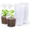 imagehomenote Clear Nursery Pots for Plants3 Inch Plant Pot for Planting Plastic Seedling Pots with Drainage Holes Seed Starter Pot Flower Pots High Transparency with 20 Plant Labels 60 PackTransparencyno Lid
