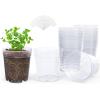 imagehomenote Clear Nursery Pots for Plants3 Inch Plant Pot for Planting Plastic Seedling Pots with Drainage Holes Seed Starter Pot Flower Pots High Transparency with 20 Plant Labels 60 PackTransparencyno Lid