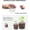 imagehomenote Clear Nursery Pots for Plants3 Inch Plant Pot for Planting Plastic Seedling Pots with Drainage Holes Seed Starter Pot Flower Pots High Transparency with 20 Plant Labels 60 PackTransparencyno Lid
