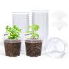 imagehomenote Clear Nursery Pots for Plants3 Inch Plant Pot for Planting Plastic Seedling Pots with Drainage Holes Seed Starter Pot Flower Pots High Transparency with 20 Plant Labels 60 PackTransparencyno Lid