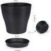 imagehomenote Plant Pots Set of 15 Plastic Planters with Multiple Drainage Holes and Tray 6 inch Indoor Plant Pot for All Home Garden Flowers Succulents Black
