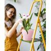 imagehomenote Plant Pots Set of 15 Plastic Planters with Multiple Drainage Holes and Tray 6 inch Indoor Plant Pot for All Home Garden Flowers Succulents Colorful