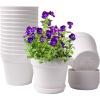 imageHomenote Pots for Plants 15 Pack 6 Inch Plastic Planters with Multiple Drainage Holes and TrayPlant Pots for All Home Garden Flowers Succulents BlackWhite15pcs