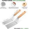 imageHOMENOTE Griddle Accessories Kit Exclusive Griddle Tools Spatulas Set for Blackstone  8 Pcs Commercial Grade Flat Top Grill Accessories  Great for Outdoor BBQ Teppanyaki and Camping BlackWood Color