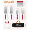 imageHOMENOTE Griddle Accessories Kit Exclusive Griddle Tools Spatulas Set for Blackstone  8 Pcs Commercial Grade Flat Top Grill Accessories  Great for Outdoor BBQ Teppanyaki and Camping BlackRed