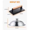imageHOMENOTE Griddle Accessories for Blackstone Commercial Grade 12 Inch Heavy Duty Melting Dome with Rectangle Cast Iron Smash Burger Press Perfect for Flat Top Hibachi Grill Indoor OutdoorMelting Dome  Rectangle Press