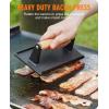 imageHOMENOTE Griddle Accessories for Blackstone Commercial Grade 12 Inch Heavy Duty Melting Dome with Rectangle Cast Iron Smash Burger Press Perfect for Flat Top Hibachi Grill Indoor OutdoorMelting Dome  Rectangle Press