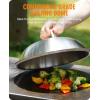 imageHOMENOTE Griddle Accessories for Blackstone Commercial Grade 12 Inch Heavy Duty Melting Dome with Rectangle Cast Iron Smash Burger Press Perfect for Flat Top Hibachi Grill Indoor OutdoorMelting Dome  Round Press