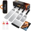 imageHOMENOTE Griddle Accessories Kit Exclusive Griddle Tools Spatulas Set for Blackstone  8 Pcs Commercial Grade Flat Top Grill Accessories  Great for Outdoor BBQ Teppanyaki and Camping BlackBlack