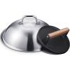 imageHOMENOTE Griddle Accessories for Blackstone Commercial Grade 12 Inch Heavy Duty Melting Dome with Rectangle Cast Iron Smash Burger Press Perfect for Flat Top Hibachi Grill Indoor OutdoorMelting Dome  Round Press