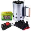 imagehomenote Rapid Charcoal Chimney Starter Set Fireplace Accessories Lighter Cubes BBQ Heat Resistant Gloves Blower BBQ Tools