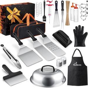 imageHOMENOTE Griddle Accessories Kit 131 Pcs Flat Top Accessories for Blackstone Heavy Duty Griddle Tool Kit with Burger SpatulNew Style