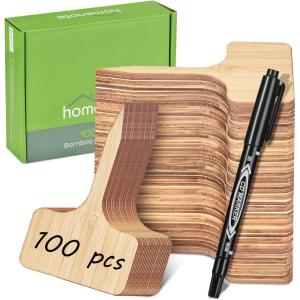 imageHomenote Bamboo Plant Labels 60Pcs Plant Tags for Seedlings TType Tags for Plants Outdoor Garden Markers Vegetable Seedling100