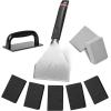 imageHOMENOTE Griddle Cleaning Kit for Blackstone Professional Griddle Scraper Kit with Reinforced Heavy Duty Scraper Bricks Scouring Pads with Handle 9pcs