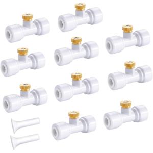 imageHOMENOTE 10 Pack Brass Misting Nozzles for Outdoor Cooling System Mister Replacement Nozzles Tee and Plugs for 14quot TubingWhite