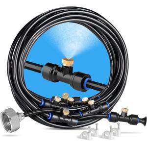 imageHOMENOTE Misting Cooling System 26FT 8M Misting Line  7 Brass Mist Nozzles  Brass Adapter34quot Outdoor Mister for Patio Backyard Garden Greenhouse26FT  8M