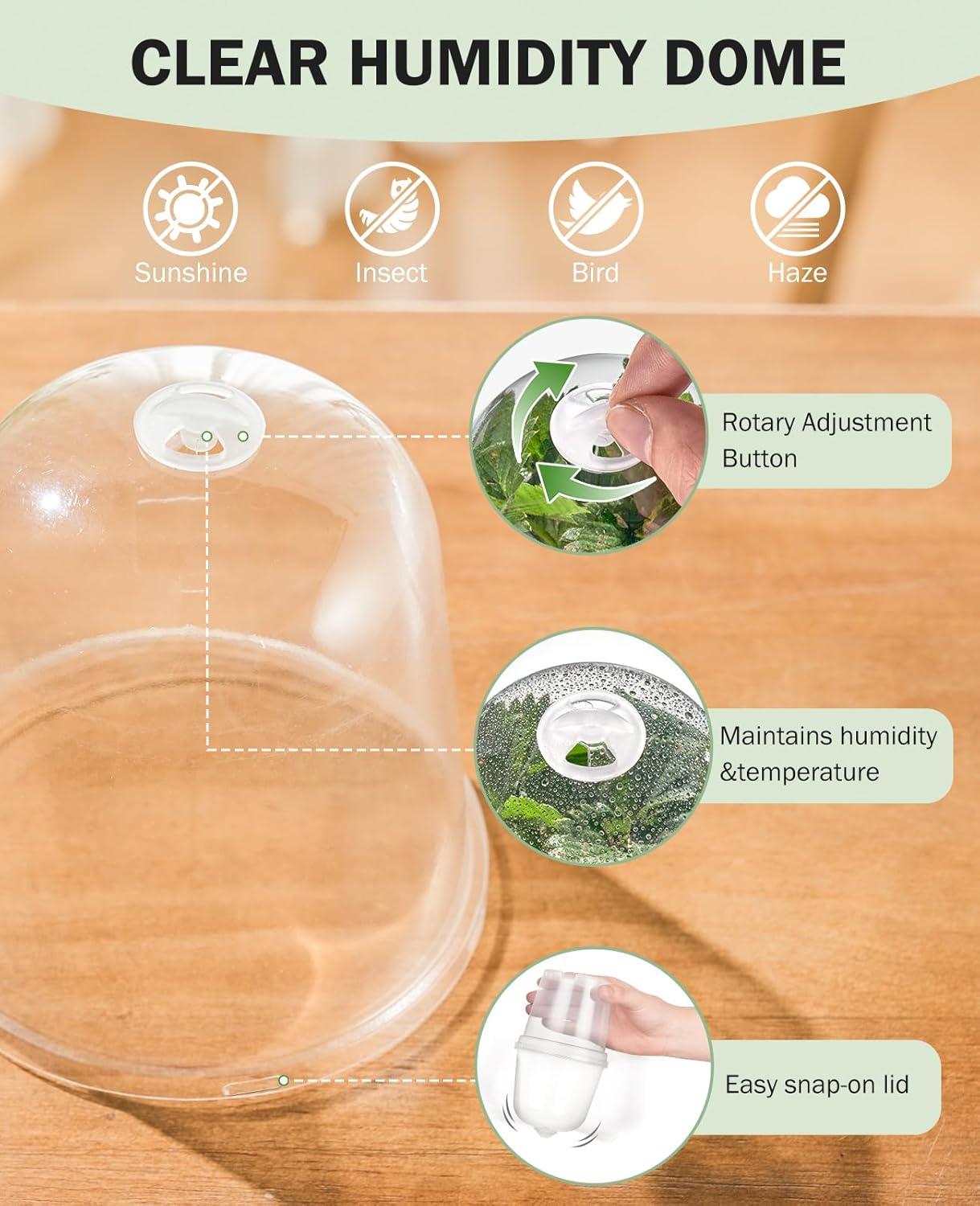 imagehomenote Clear Nursery Pots for Plants4567 Inch Plant Pot for Planting Plastic Seedling Pots with Drainage Holes Seed Starter Pot Flower Pots High Transparency with 20 Plant Labels 30 PackBlackwith Lid