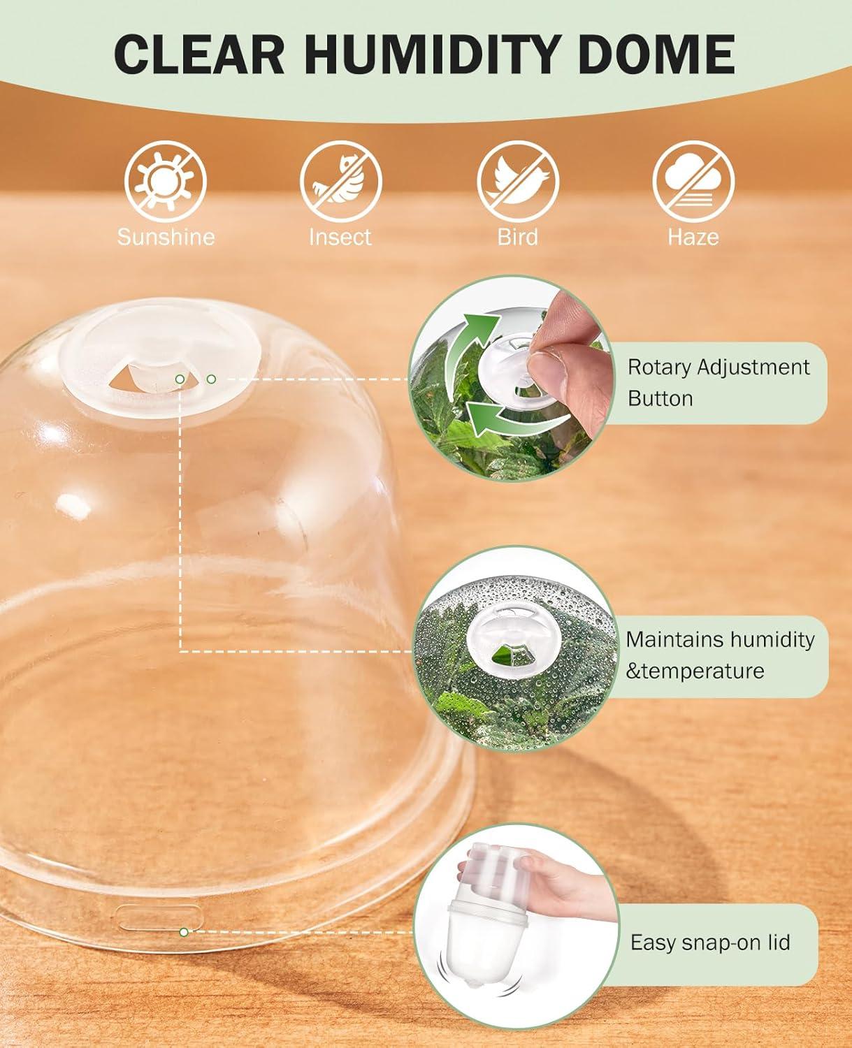 imagehomenote Clear Nursery Pots for Plants4567 Inch Plant Pot for Planting Plastic Seedling Pots with Drainage Holes Seed Starter Pot Flower Pots High Transparency with 20 Plant Labels 30 PackTransparencywith Lid