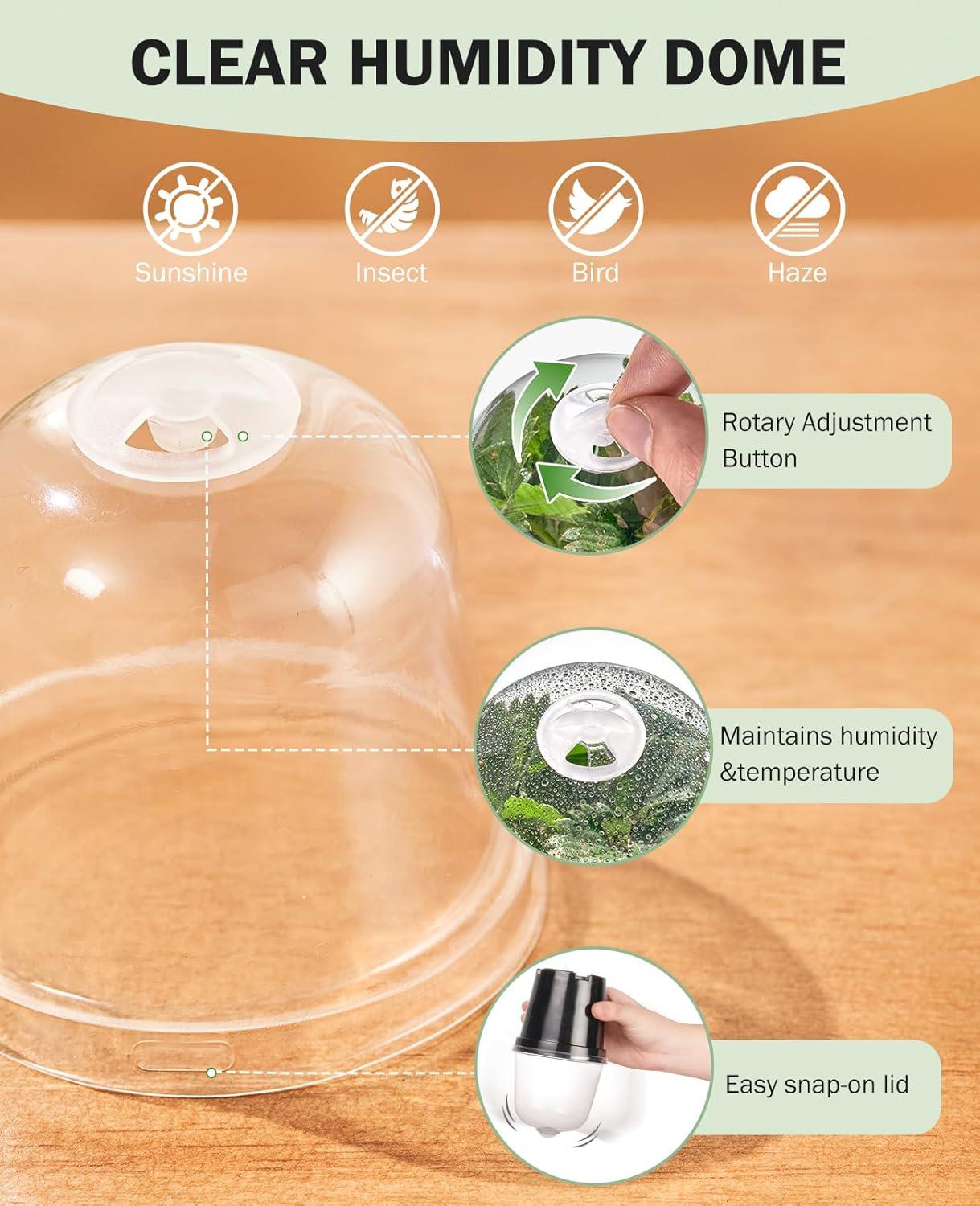 imagehomenote Clear Nursery Pots for Plants4567 Inch Plant Pot for Planting Plastic Seedling Pots with Drainage Holes Seed Starter Pot Flower Pots High Transparency with 20 Plant Labels 30 PackBlackwith Lid
