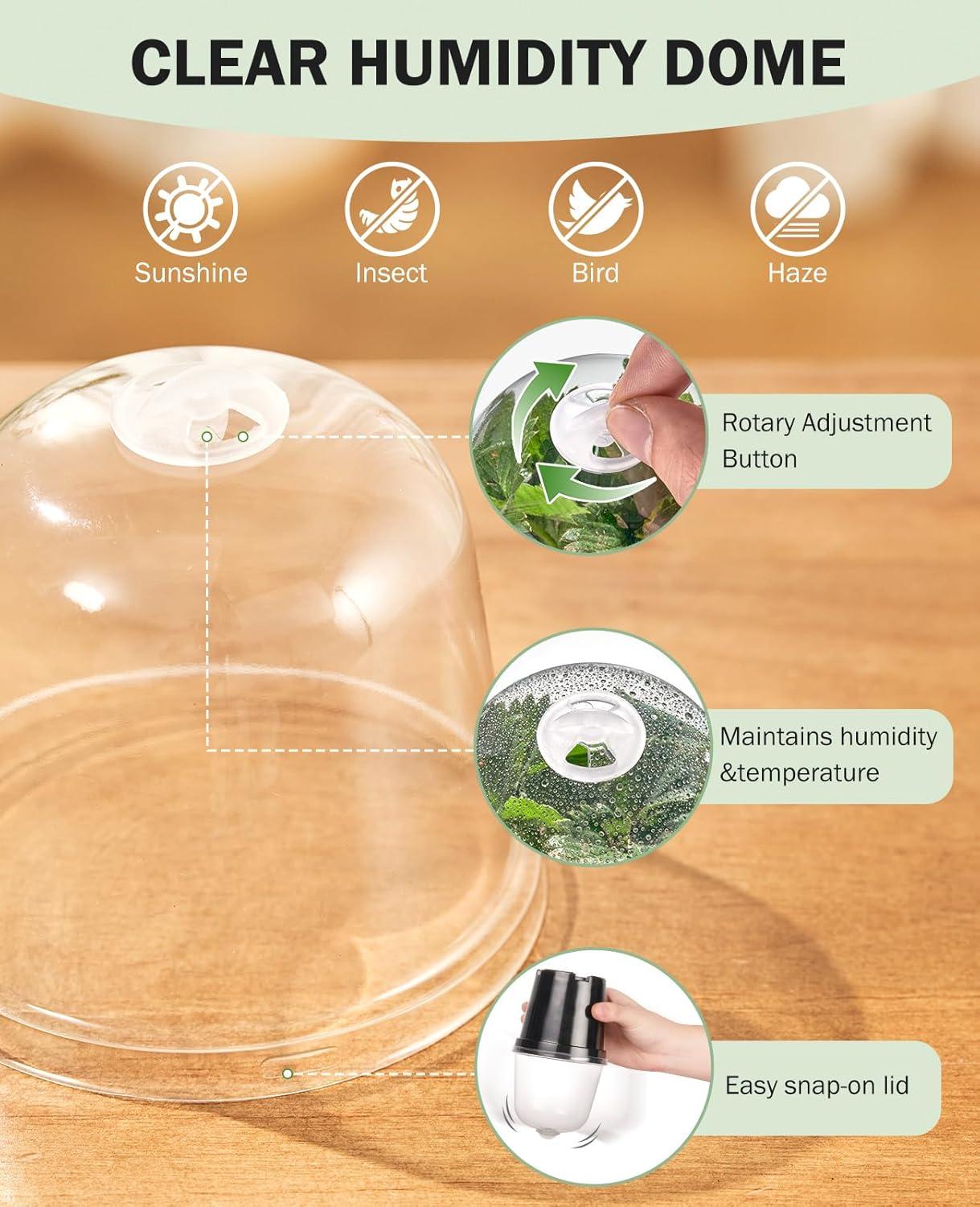 imagehomenote Clear Nursery Pots for Plants4567 Inch Plant Pot for Planting Plastic Seedling Pots with Drainage Holes Seed Starter Pot Flower Pots High Transparency with 20 Plant Labels 30 PackBlackwith Lid