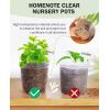 imagehomenote Clear Nursery Pots for Plants4567 Inch Plant Pot for Planting Plastic Seedling Pots with Drainage Holes Seed Starter Pot Flower Pots High Transparency with 20 Plant Labels 30 PackTransparencyno Lid